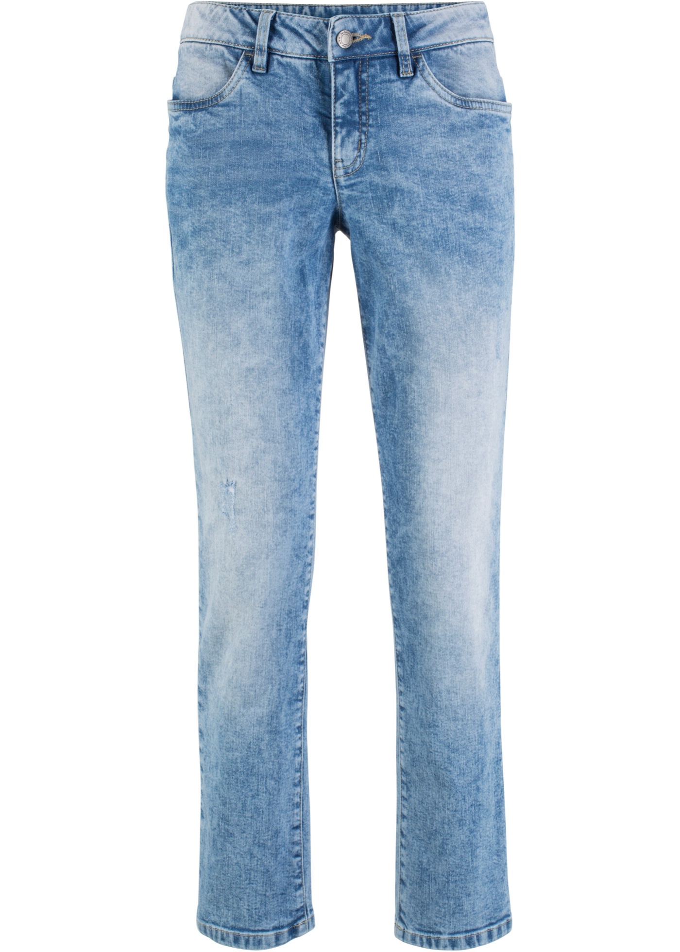 Strečové džínsy, krátky strih, rovné