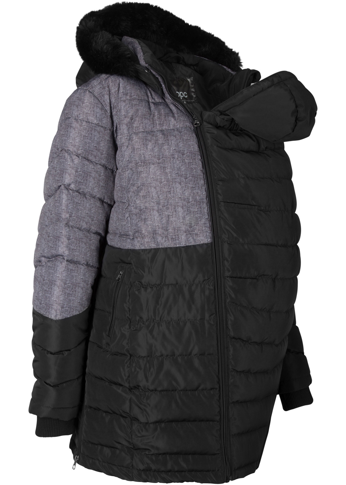 Materský zimný kabát kabát na nosenie detí, s potlačou