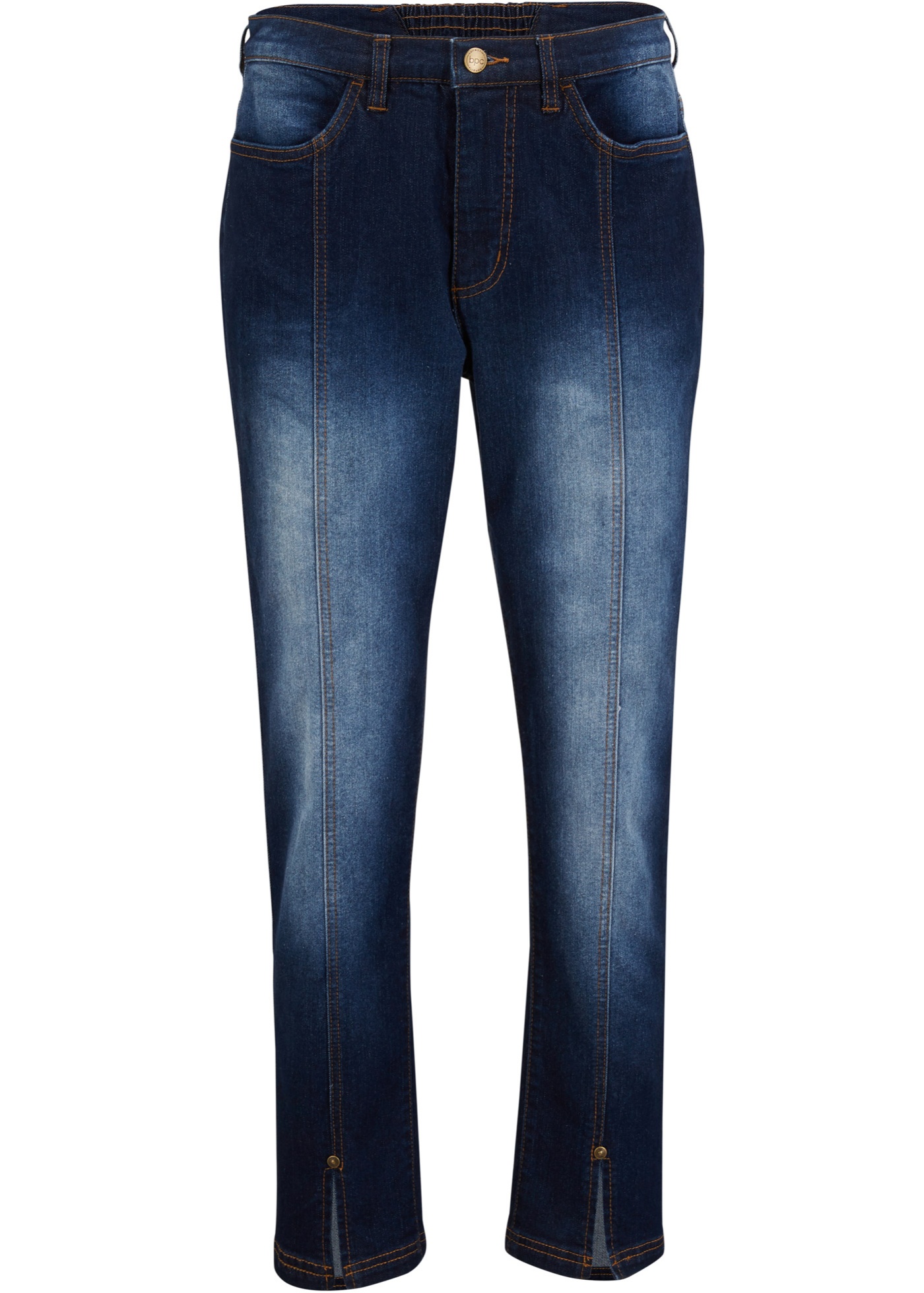 7 8 strečové džínsy s rozparkom vpredu a pohodlným pásom