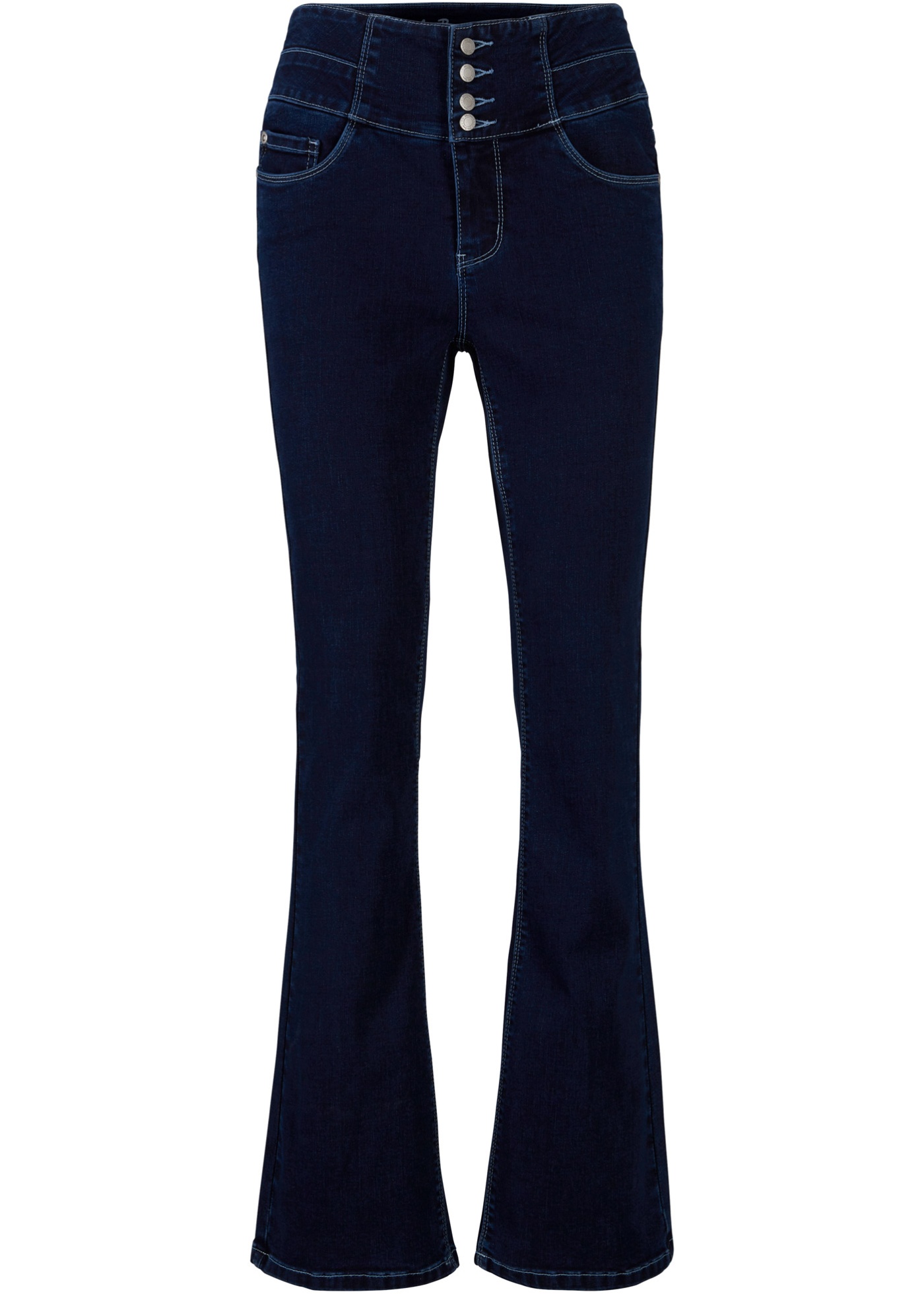 Strečové džínsy s vysokým pásom, bootcut