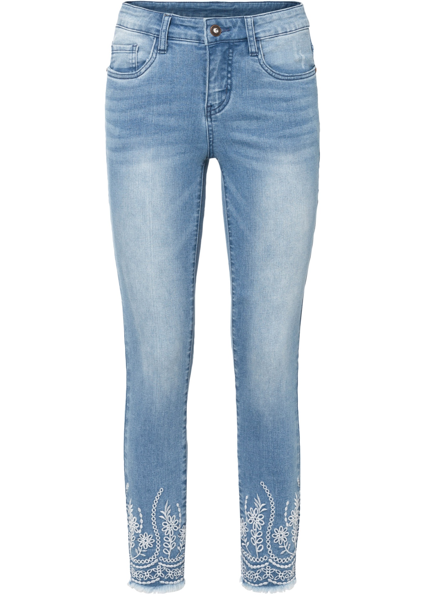 Skinny džínsy s výšivkou
