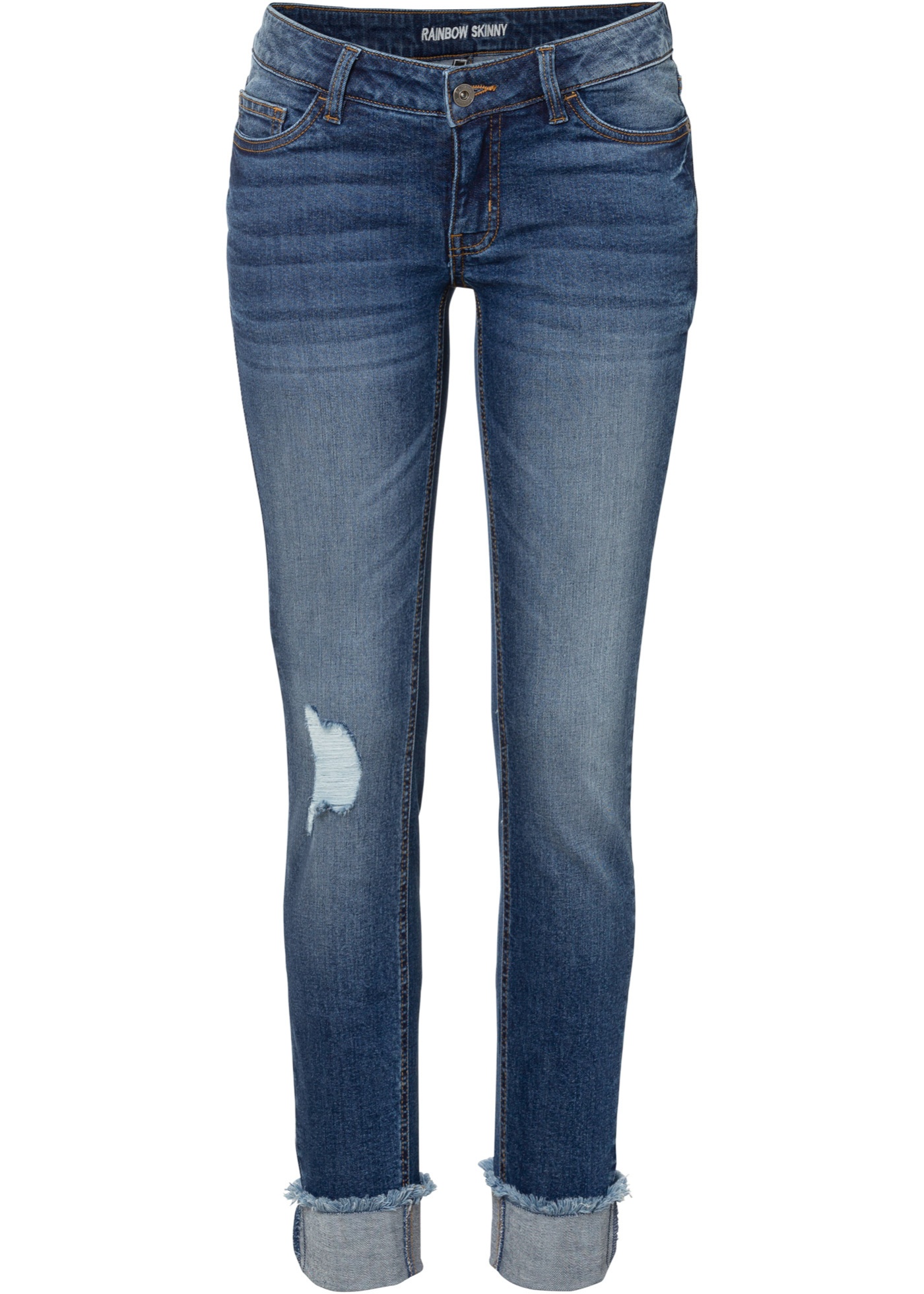 Skinny džínsy s vyhnutým koncom, s Positive Denim 1 Fabric