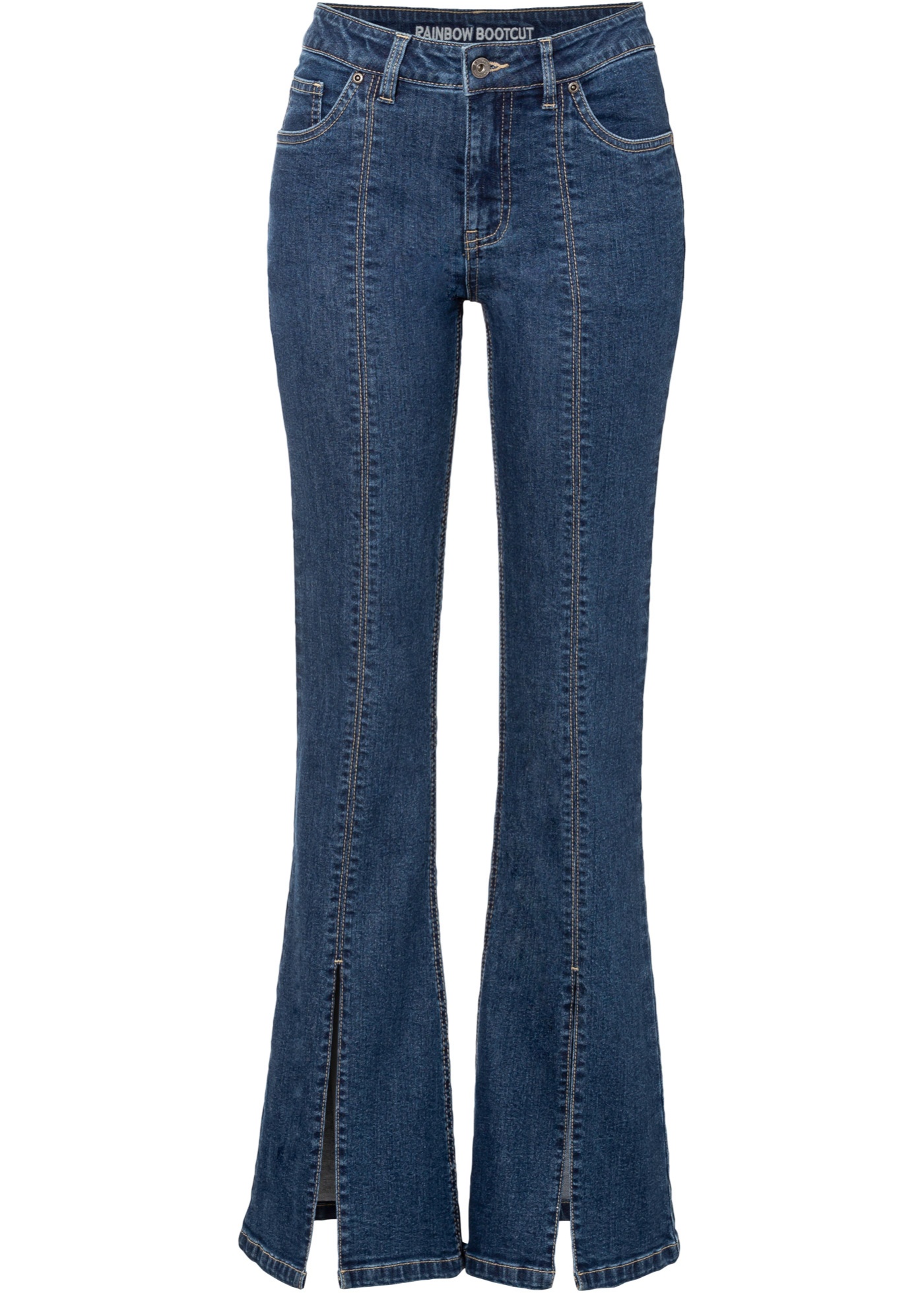 Zvonové džínsy s rozparkovým detailom s Positive Denim 1 Fabric