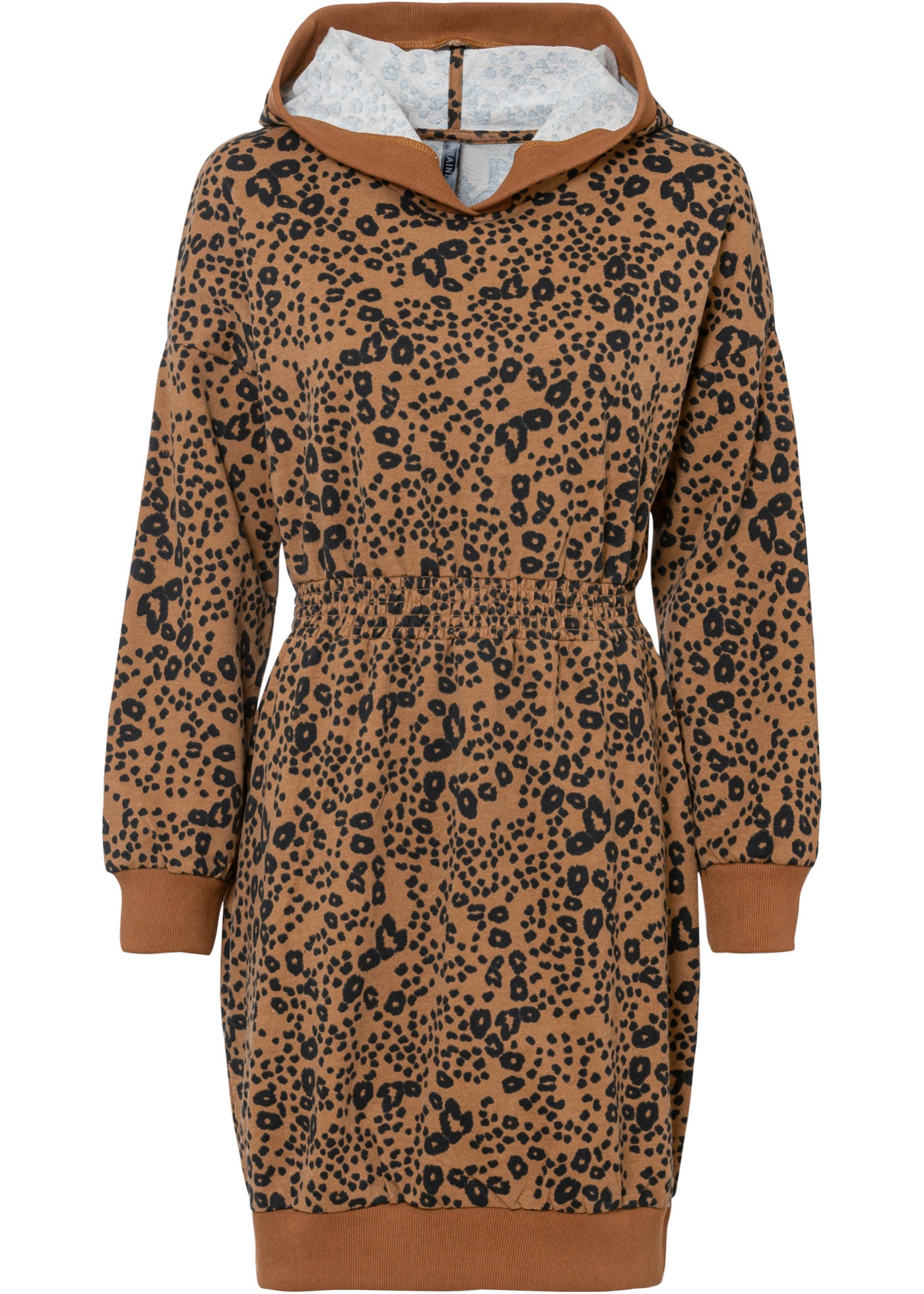 Mikinové šaty s leopardím vzorom