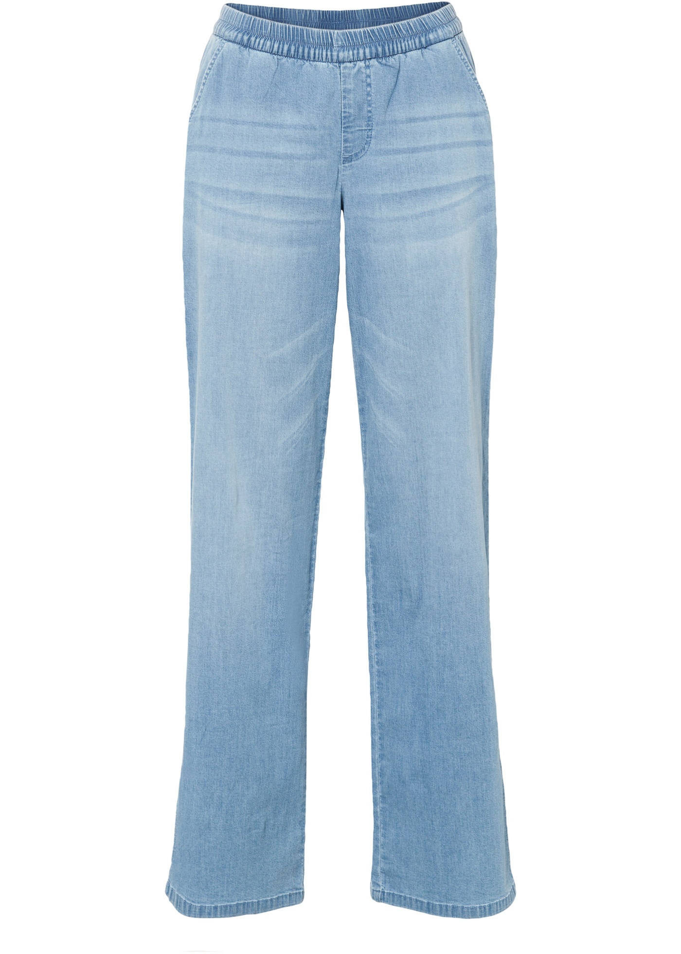 Široké džínsy s rozparkovým detailom