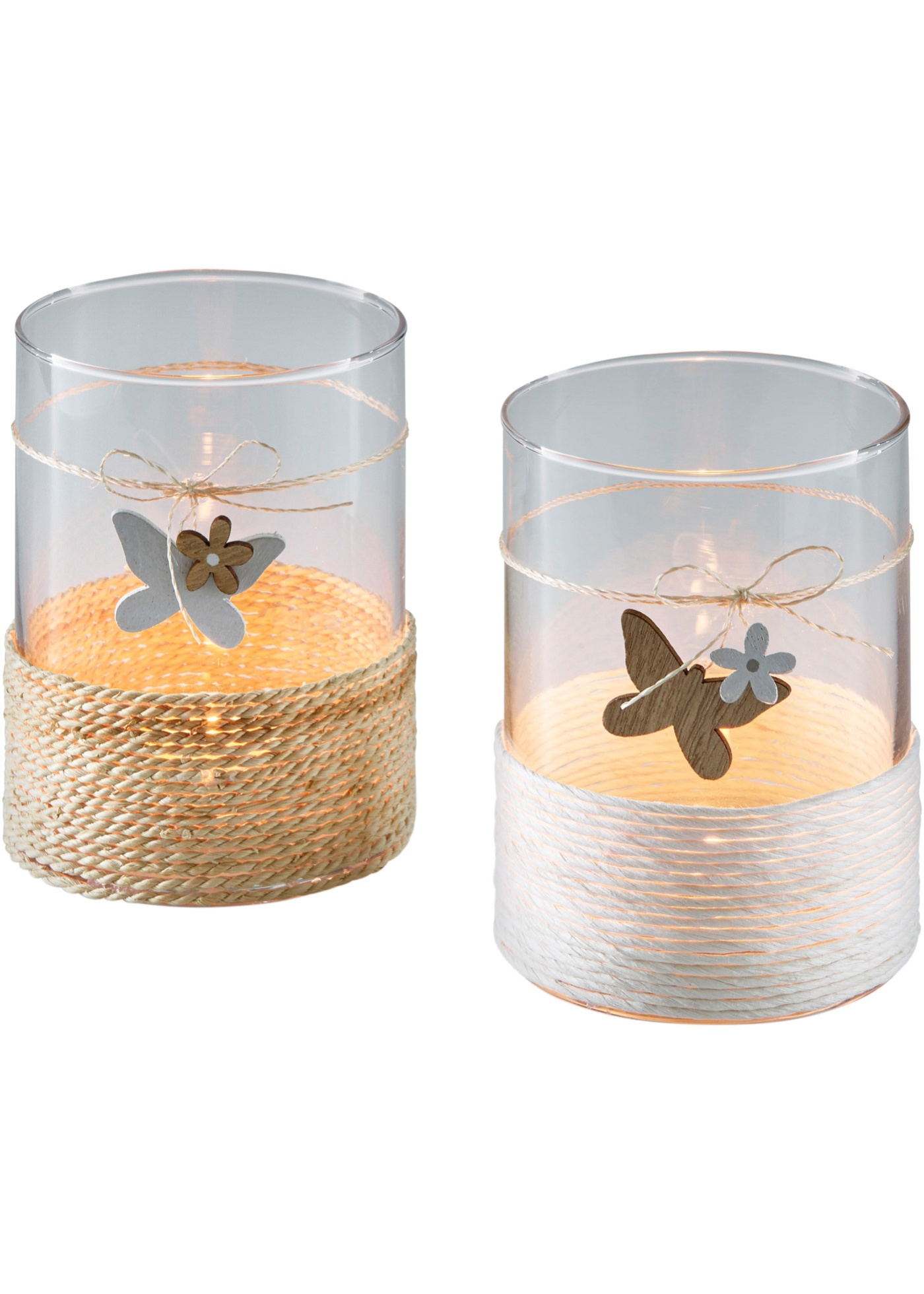 Svietnik na čajové sviečky s motýlikmi (2 ks)