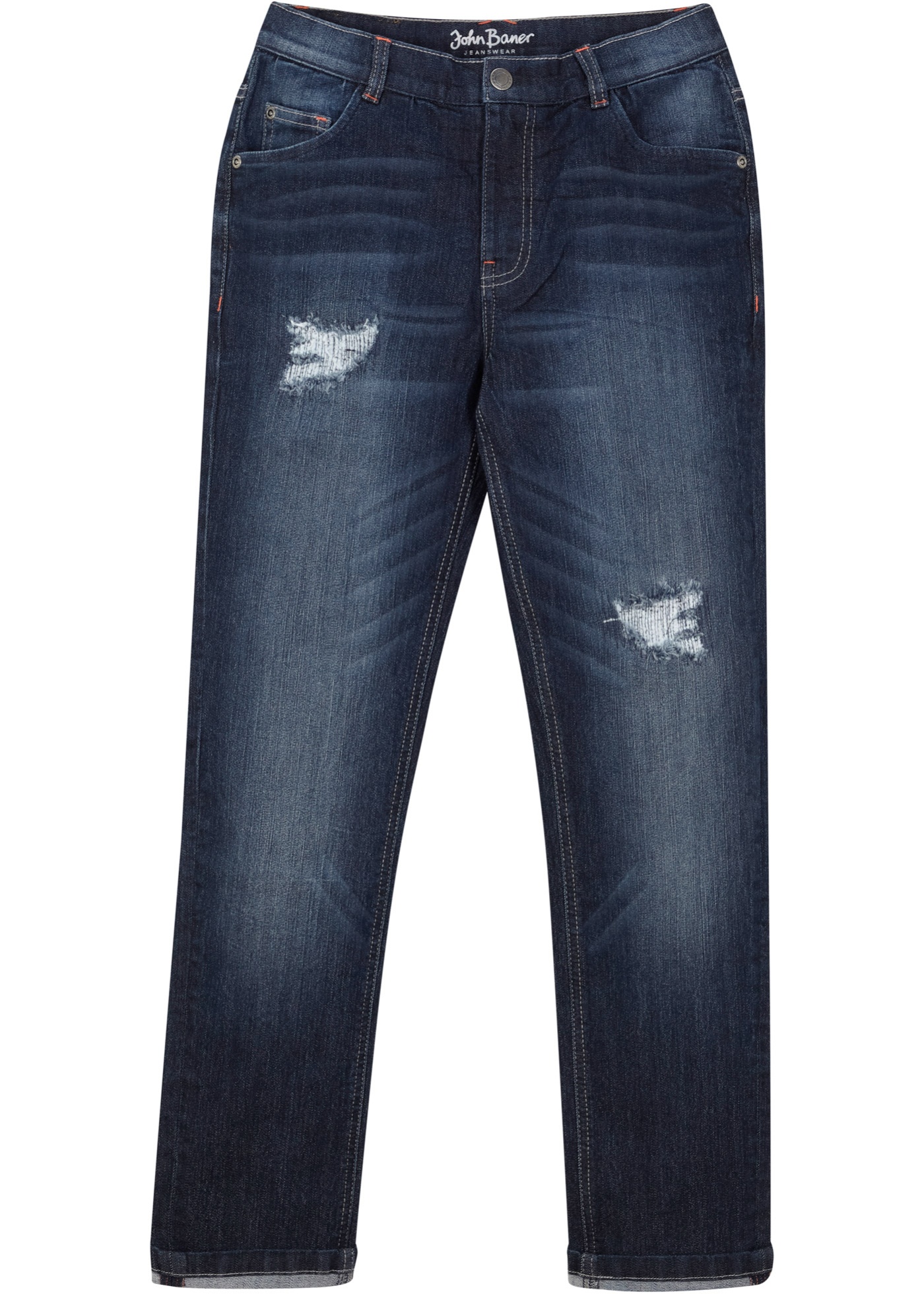 Chlapčenské džínsy so zničenými detailmi, Slim Fit