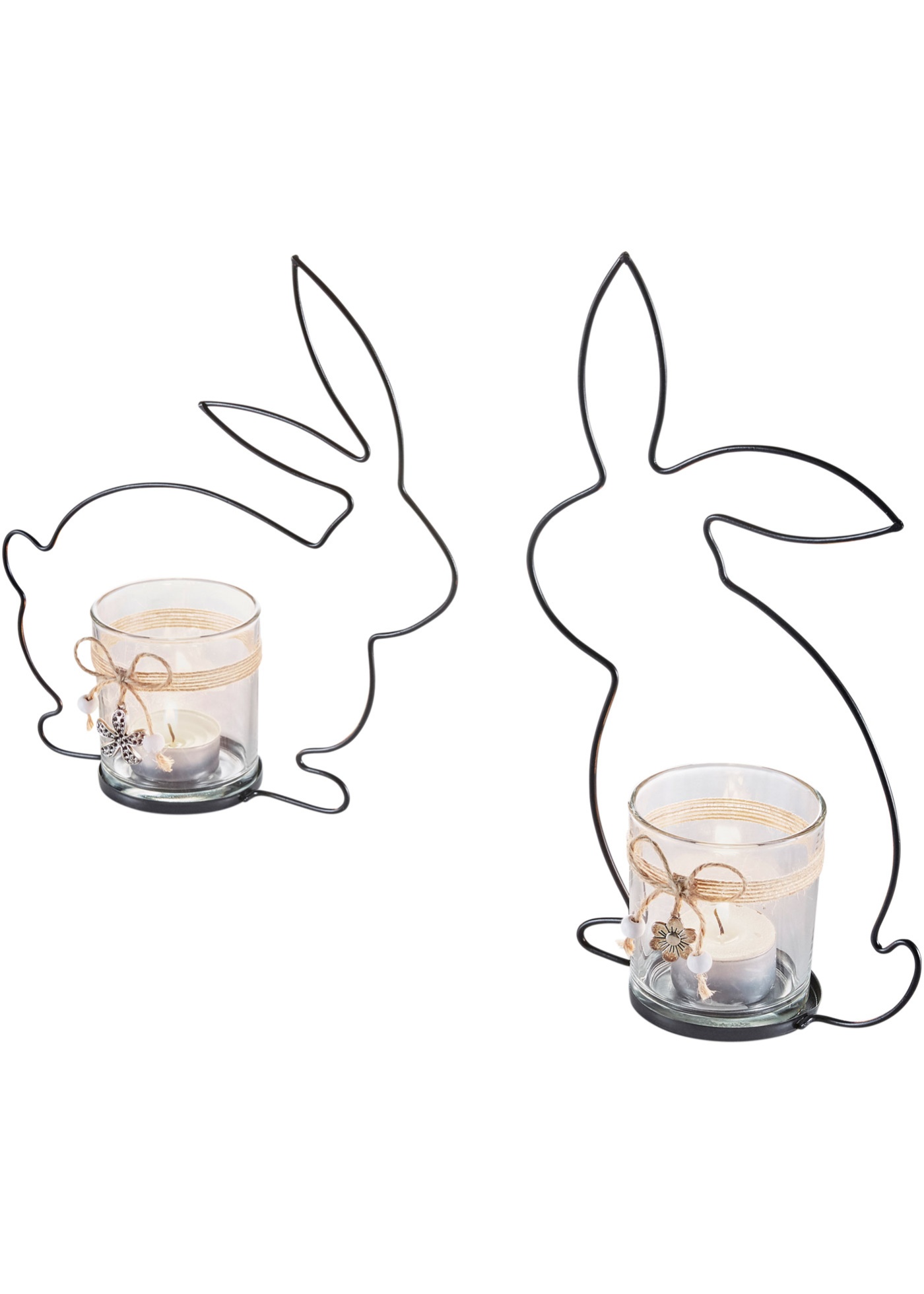Svietnik na čajové sviečky v tvare zajaca