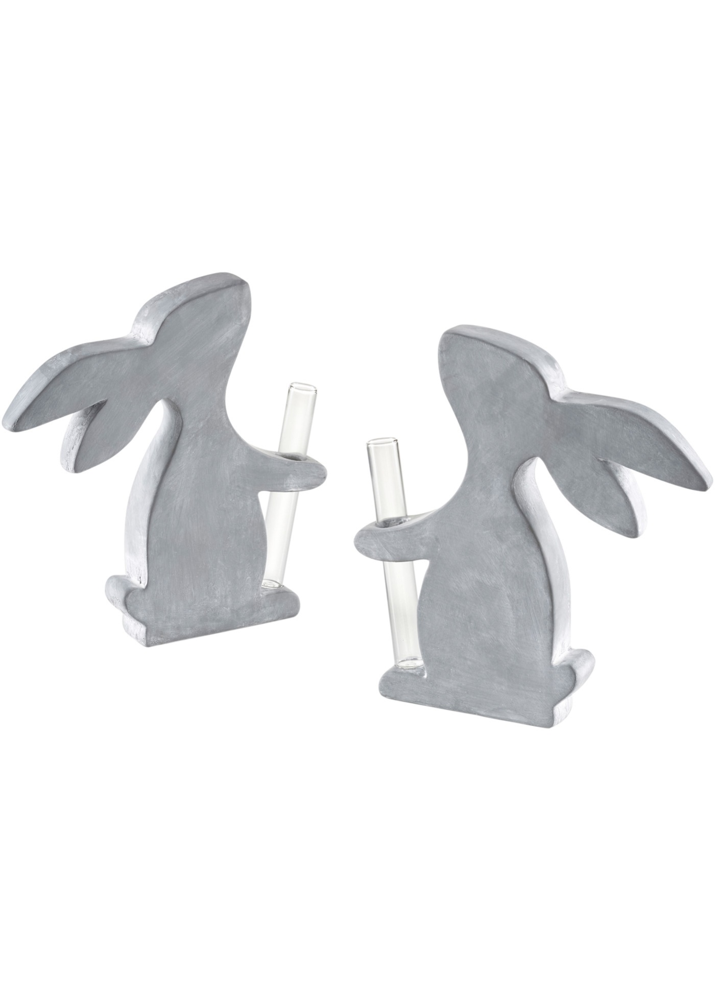 Dekoračná figúrka zajac s vázou (2 ks v balení)