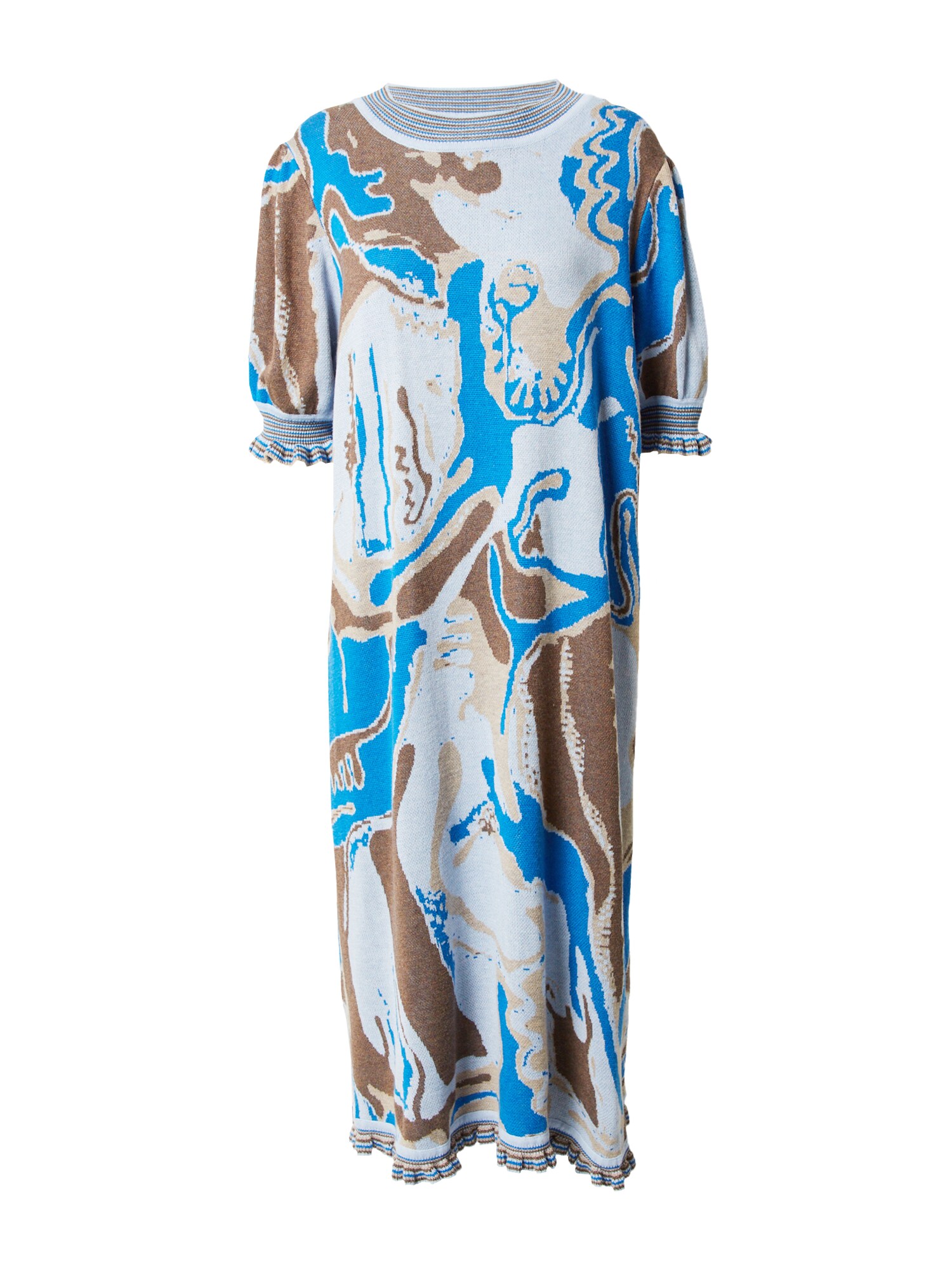 Pletené šaty Alda tmavobéžová modrá opálová hnedá Helmstedt