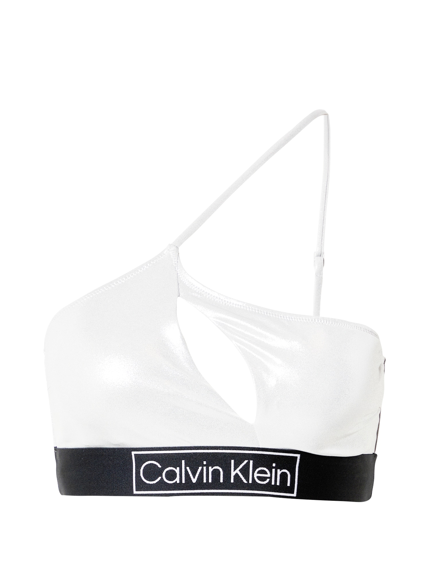 Bikinový top striebornosivá čierna Calvin Klein Swimwear