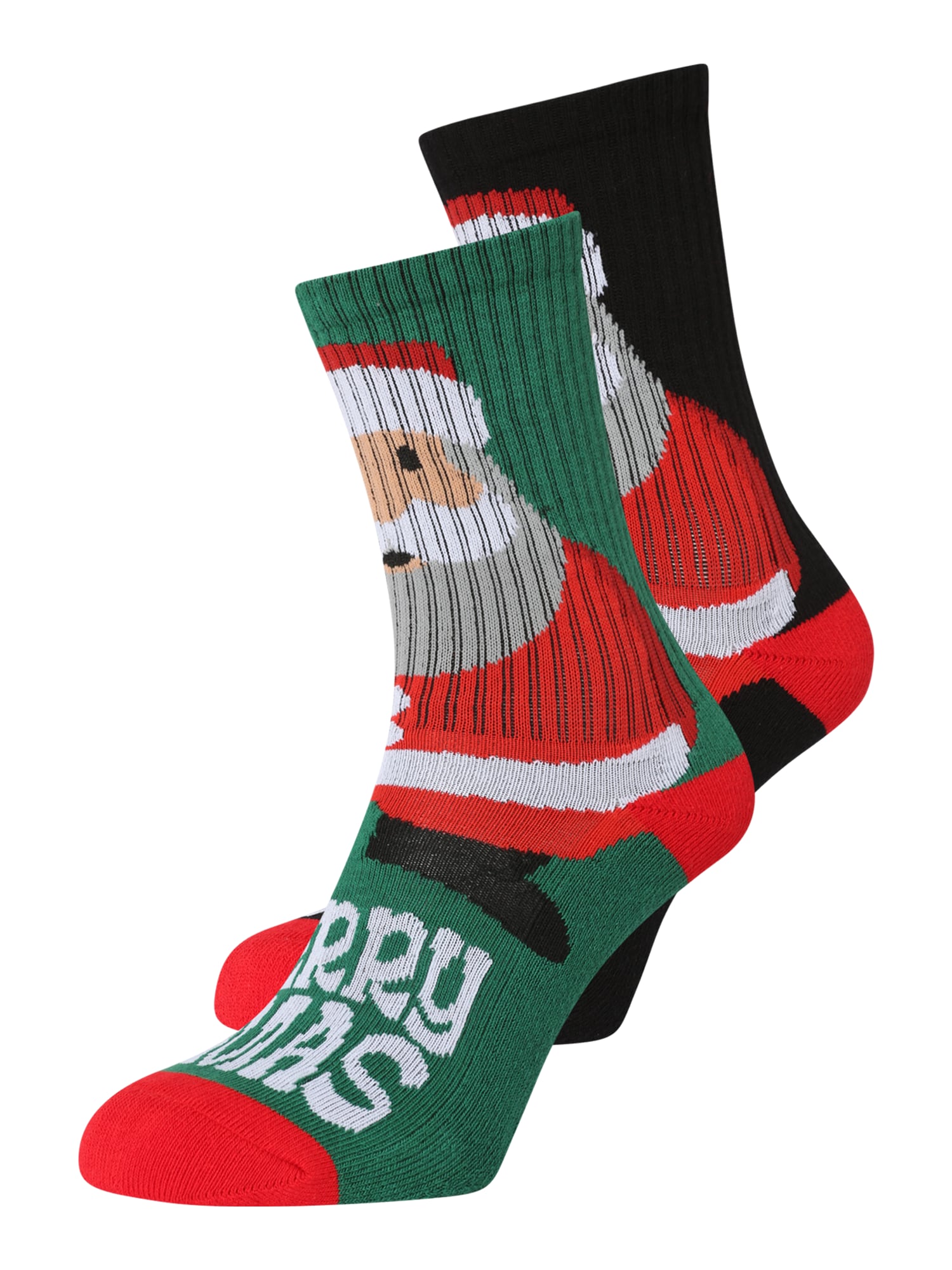 Ponožky Fancy Santa tmavozelená červená čierna biela Urban Classics