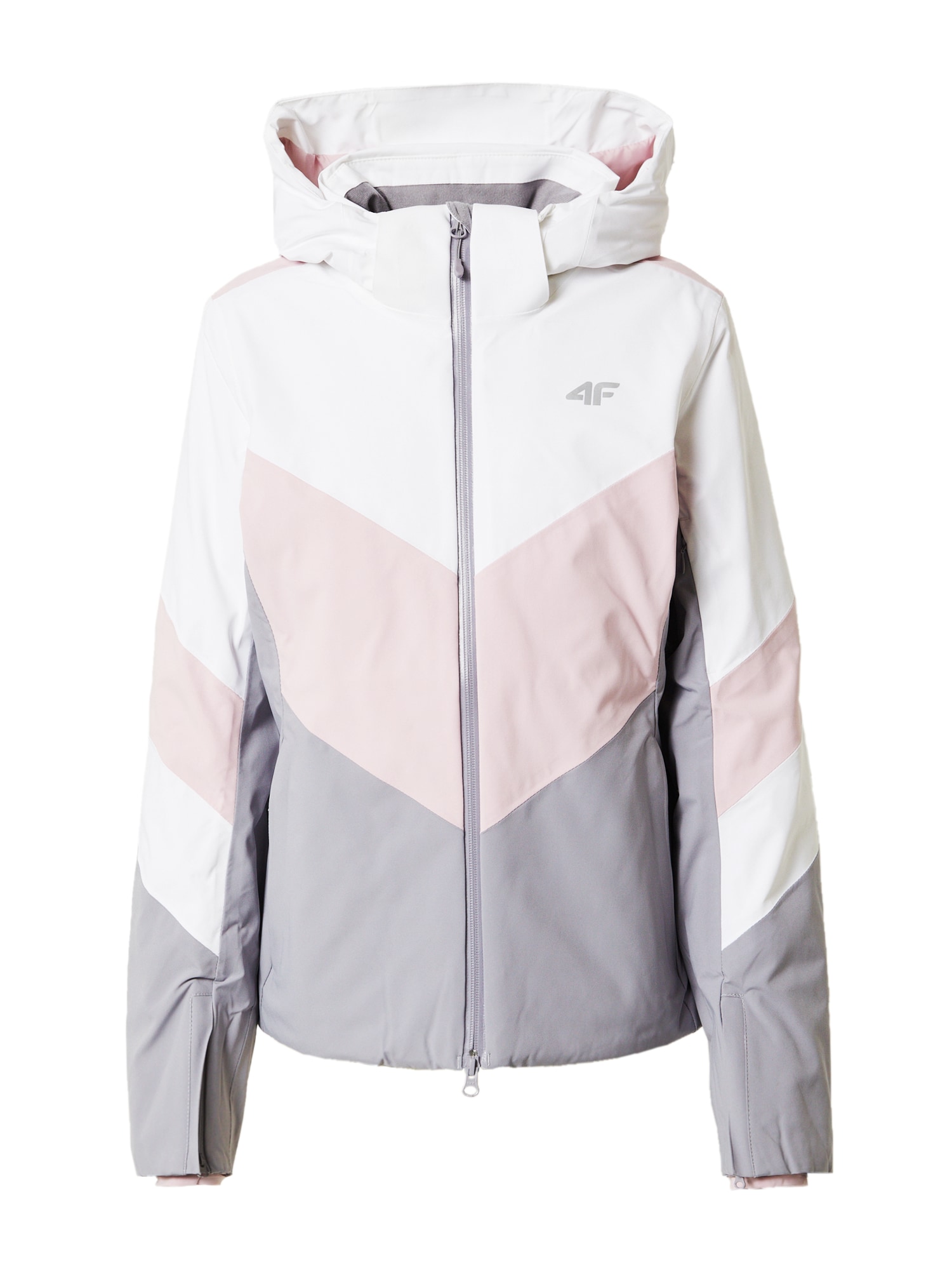 Outdoorová bunda sivá ružová biela 4F