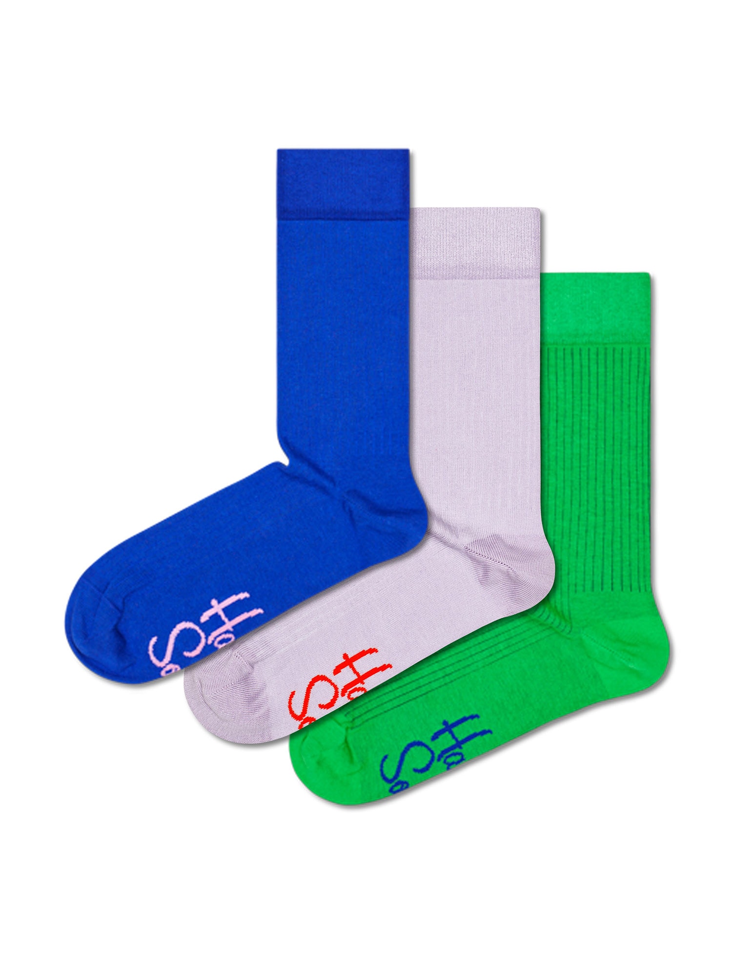 Ponožky modrá zelená červená šedobiela Happy Socks