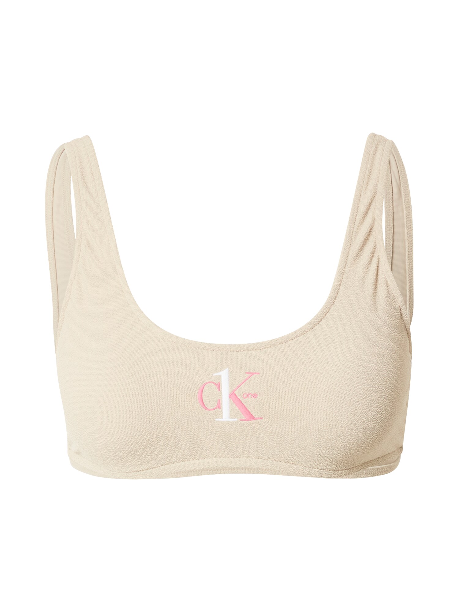 Bikinový top piesková svetloružová biela Calvin Klein Swimwear