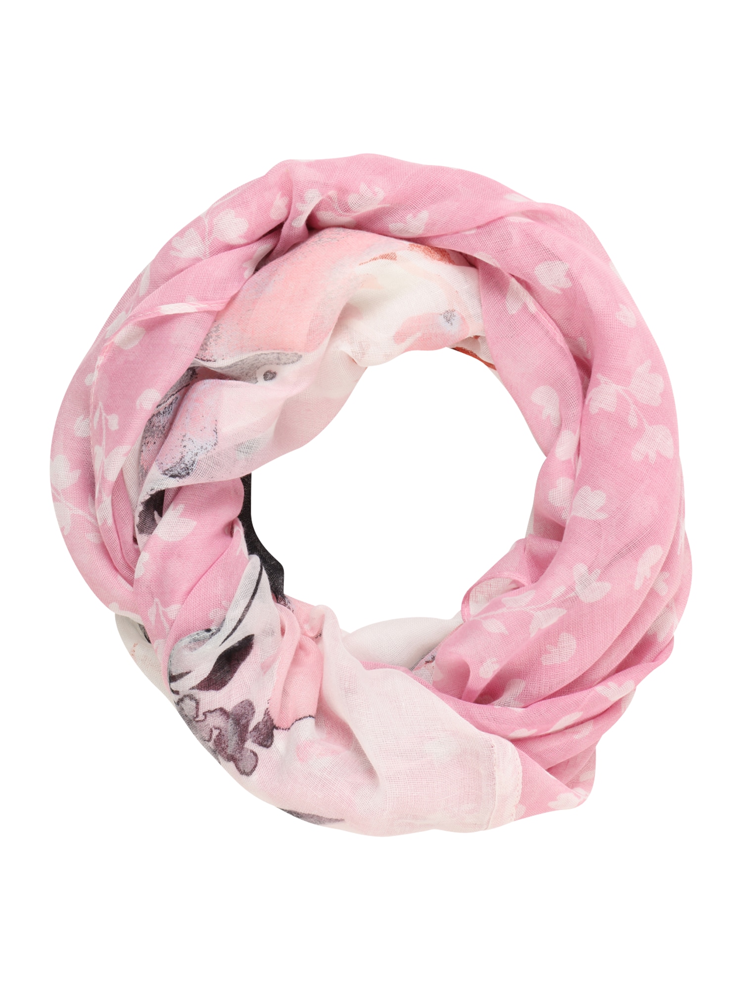 Kruhový šál antracitová ružová pastelovo ružová šedobiela ESPRIT
