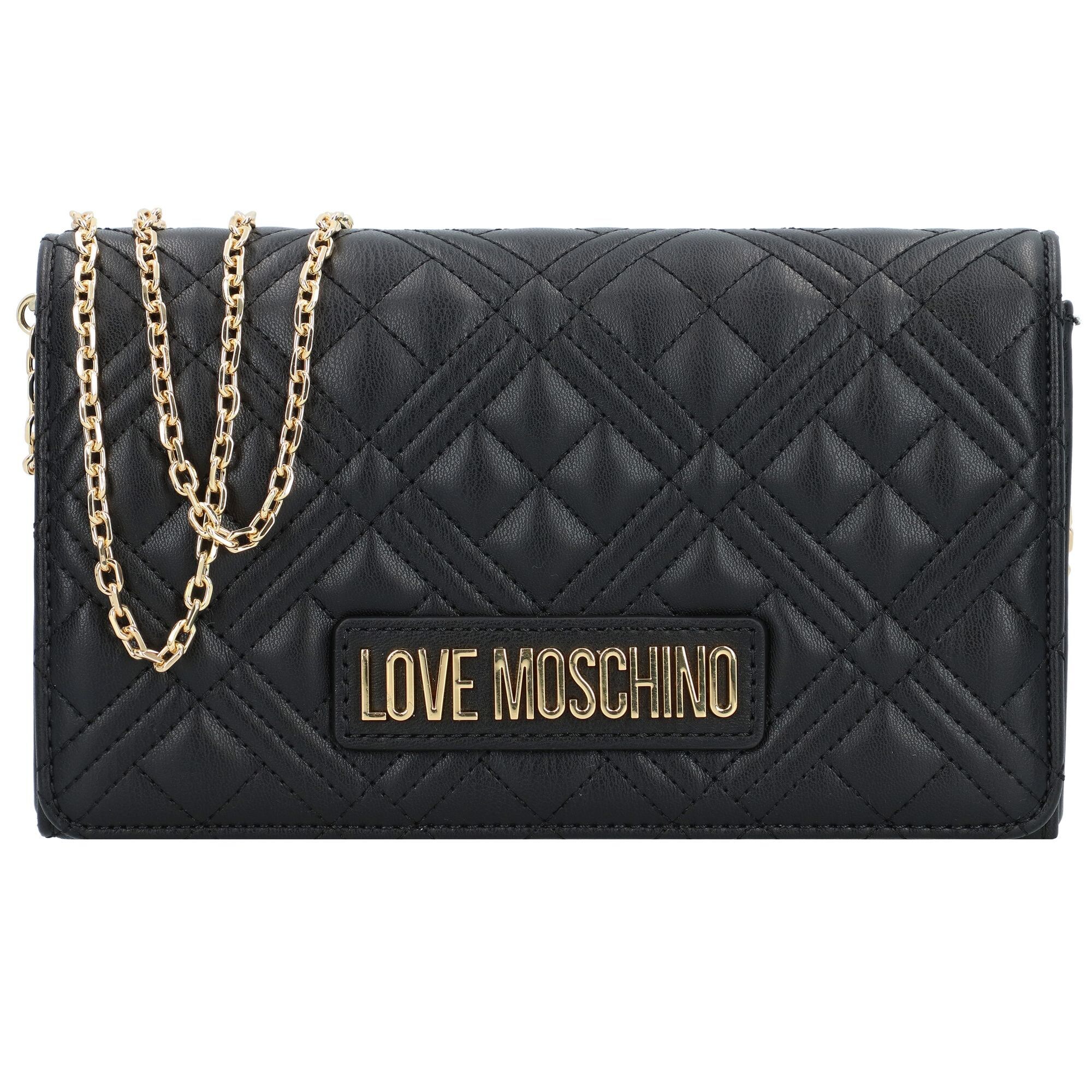 Listová kabelka zlatá čierna Love Moschino