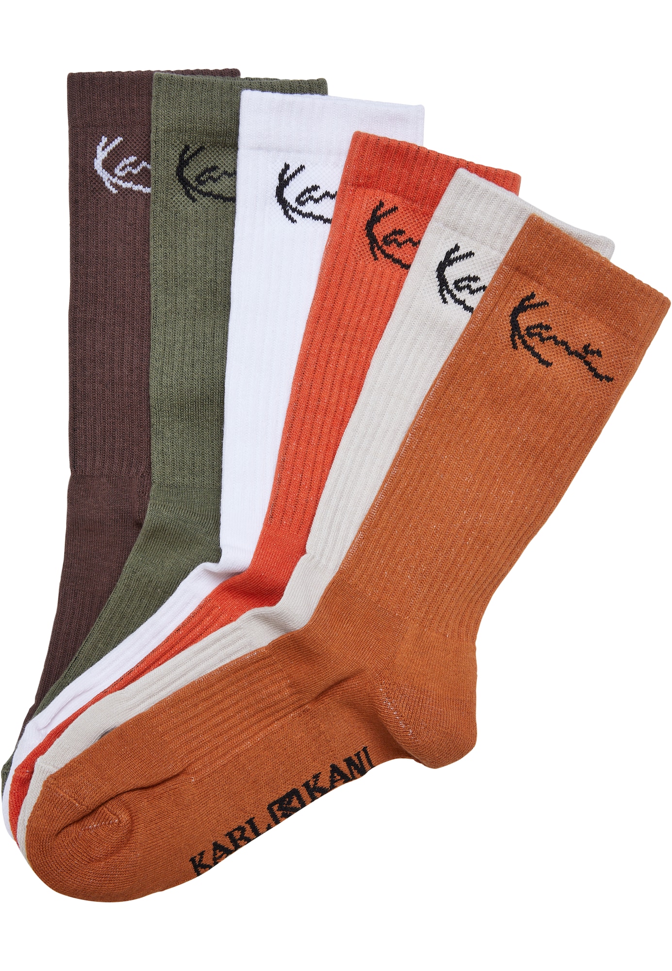 Ponožky hnedá kaki oranžová biela Karl Kani