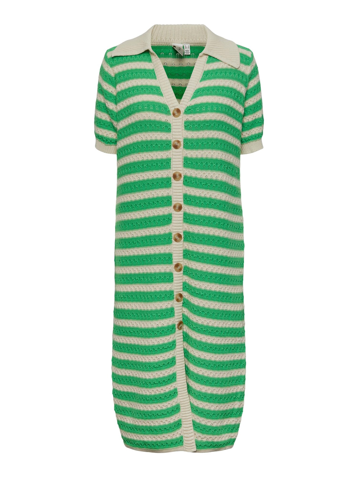 Pletené šaty Croc svetlobéžová trávovo zelená Y.A.S