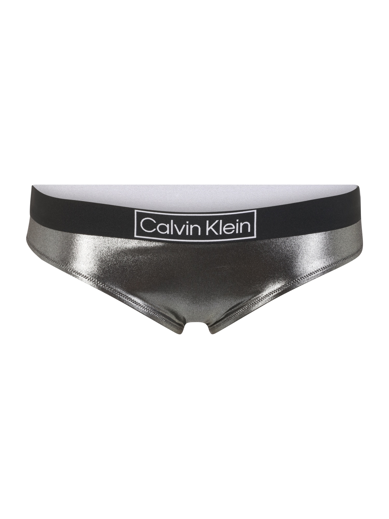 Bikinové nohavičky striebornosivá čierna biela Calvin Klein Swimwear Plus