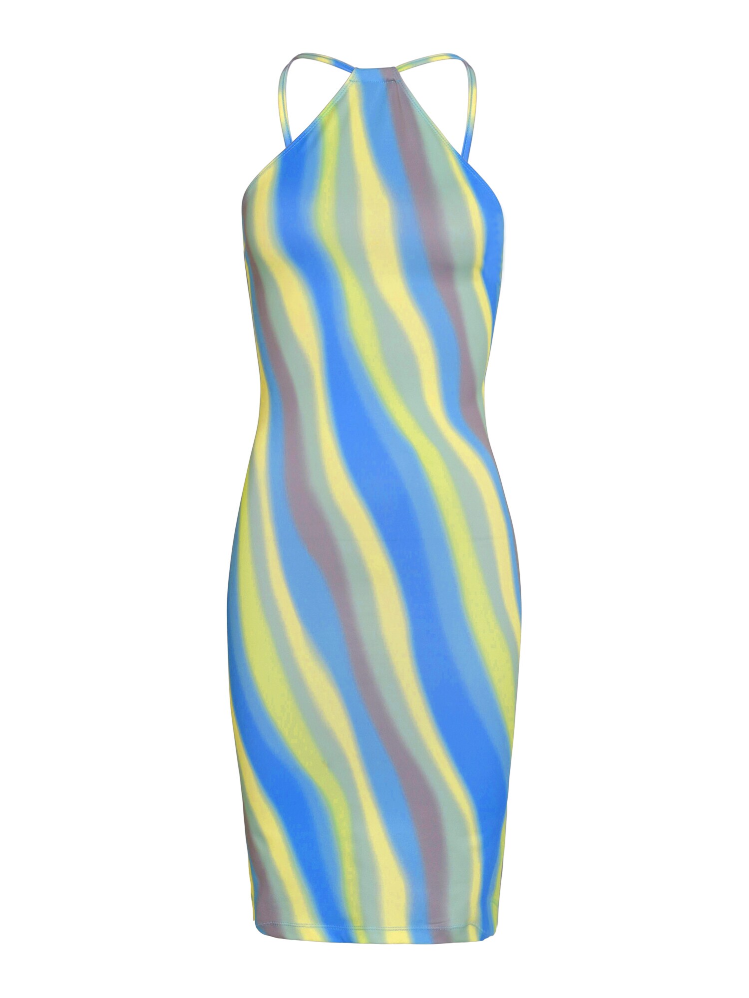 Letné šaty MIA modrá žltá limetová OW Collection