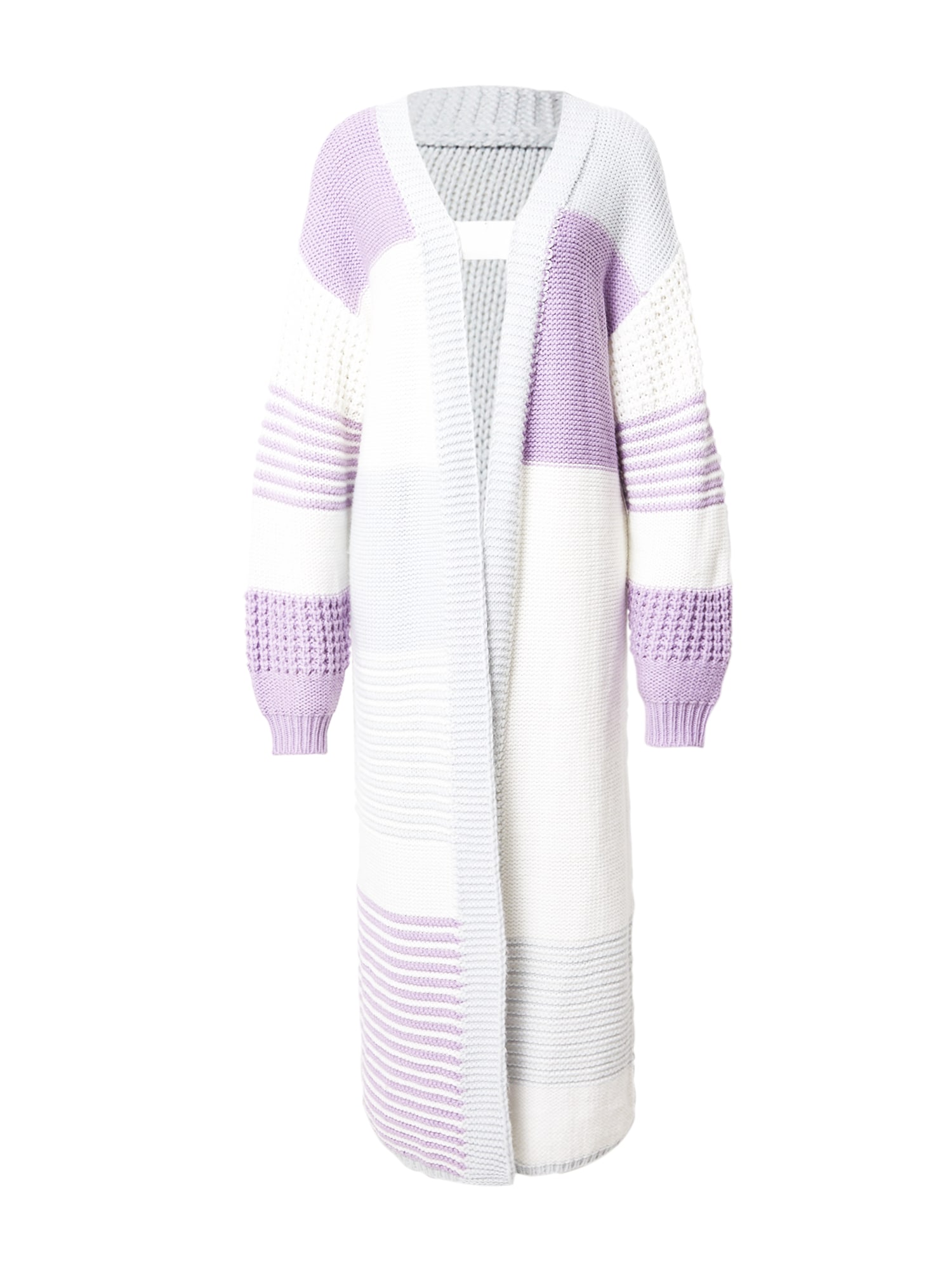 Pletený kabát May svetlomodrá fialová biela florence by mills exclusive for ABOUT YOU