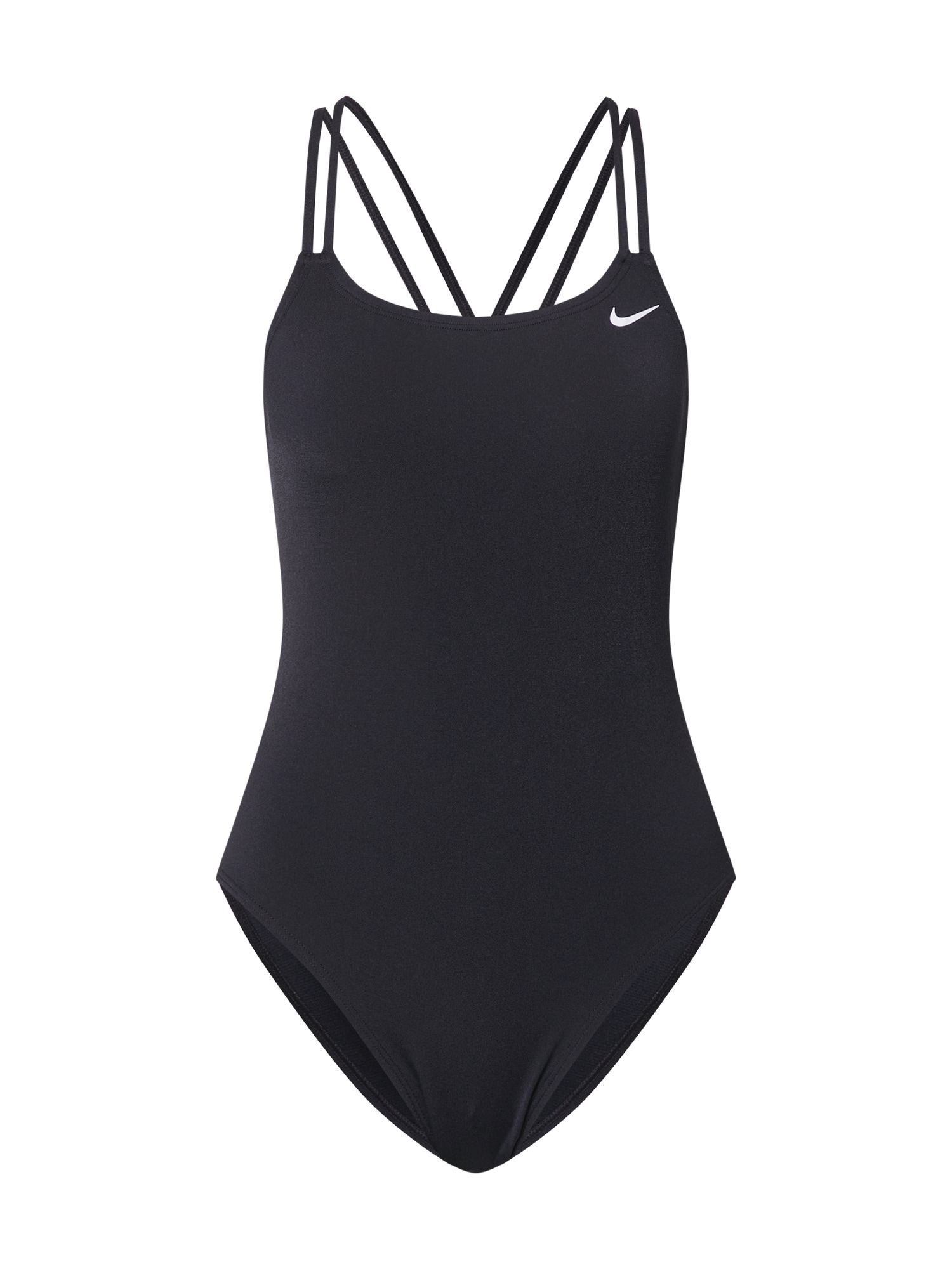Športové jednodielne plavky čierna biela Nike Swim