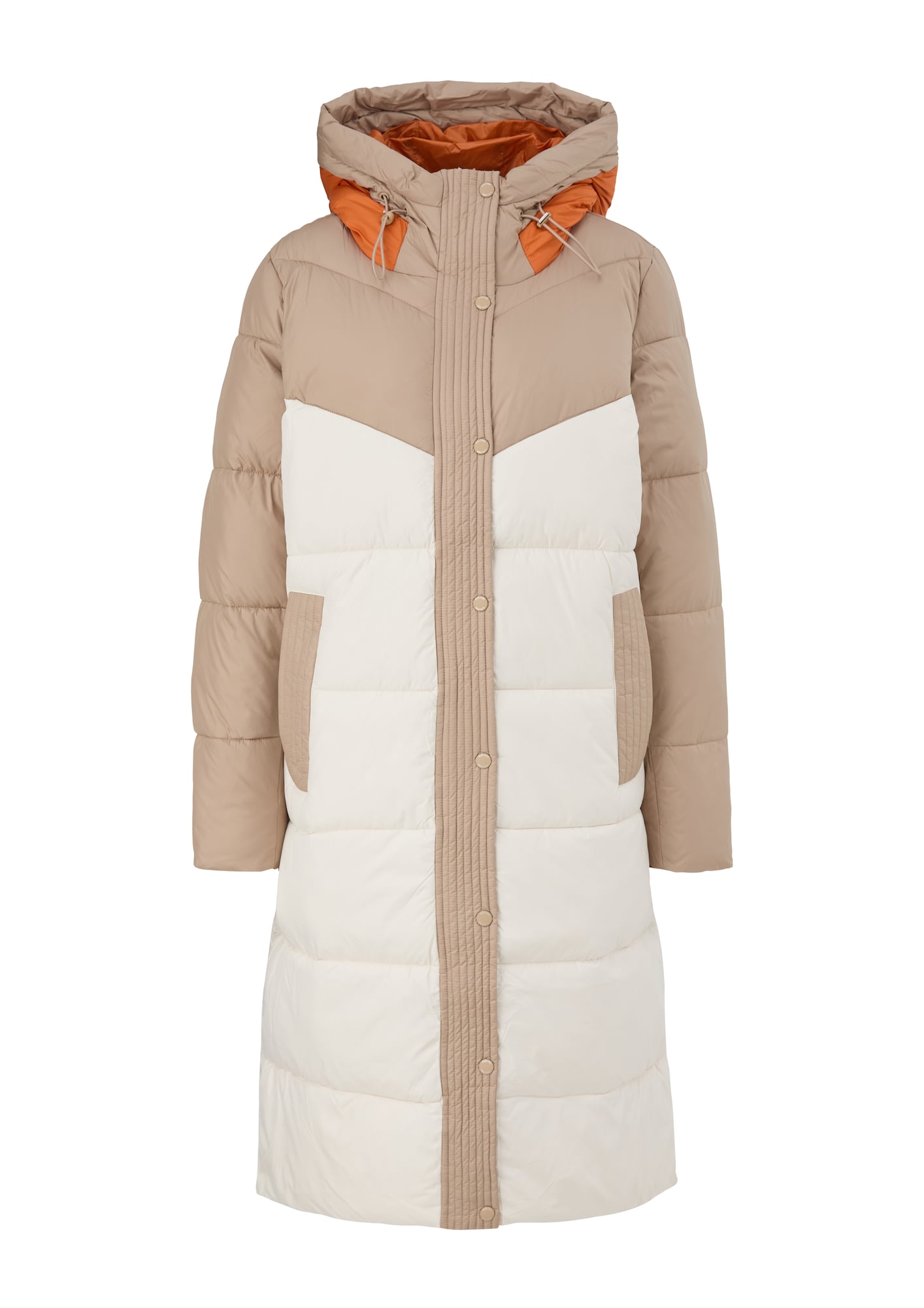 Zimný kabát béžová oranžová šedobiela s.Oliver