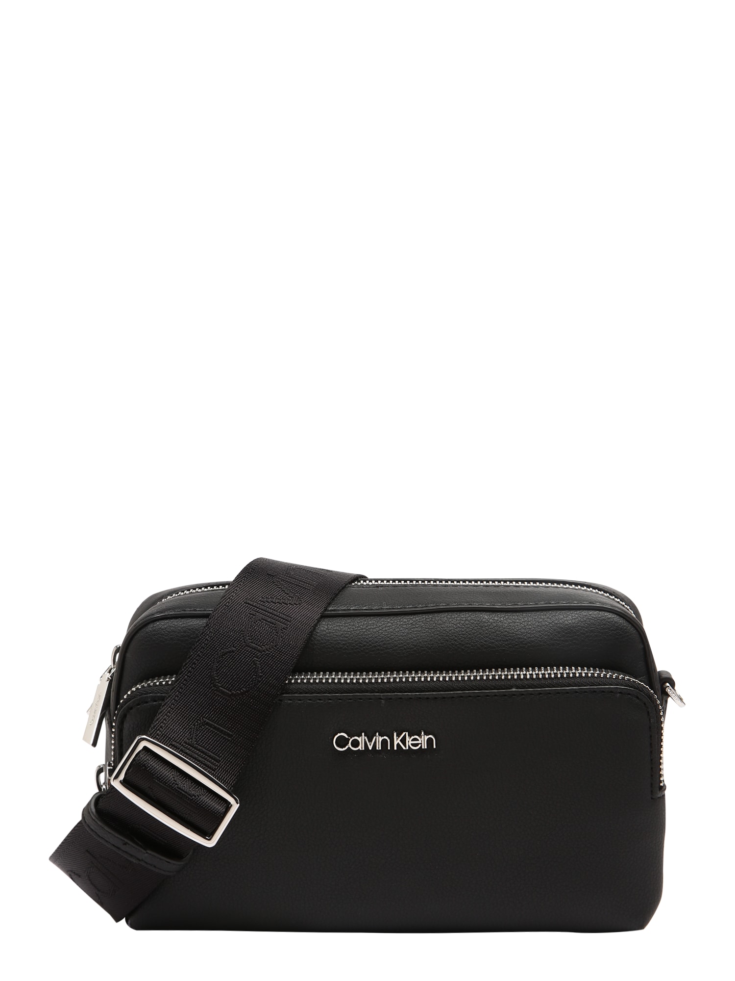 Taška cez rameno čierna strieborná Calvin Klein