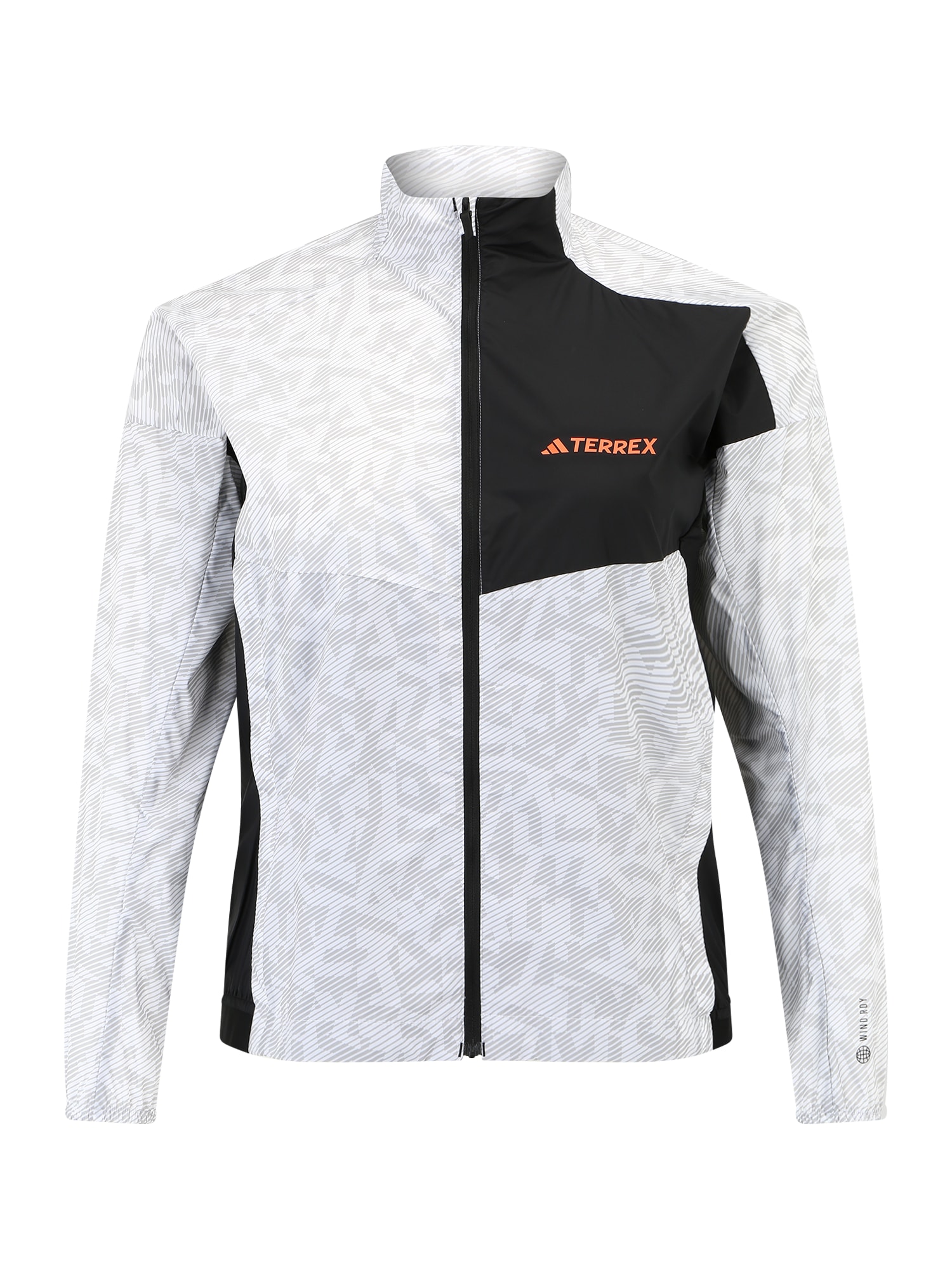 Športová bunda svetlosivá svetlooranžová čierna biela ADIDAS TERREX
