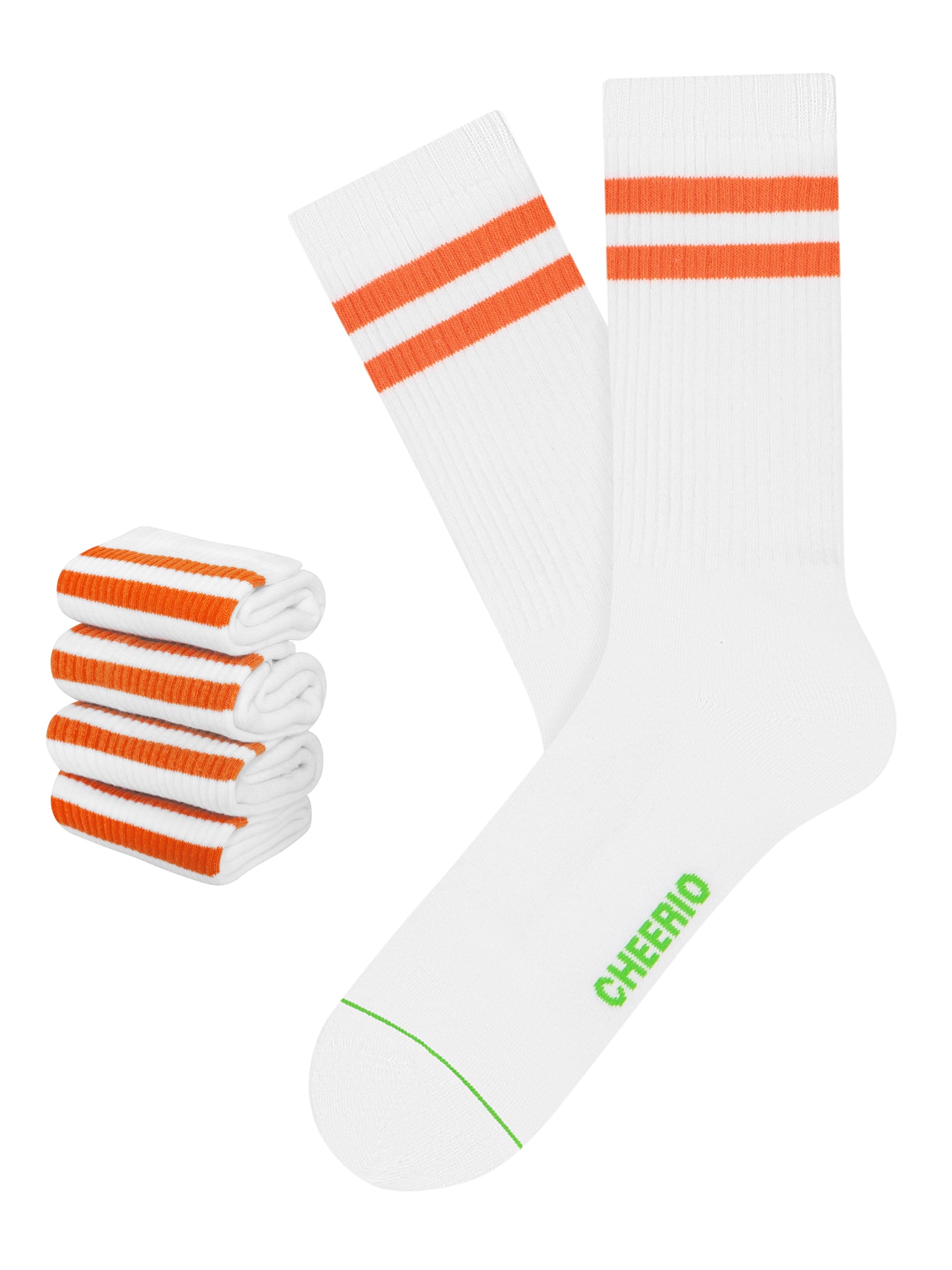 CHEERIOx Ponožky TENNIS TYPE 4P oranžová biela CHEERIO*