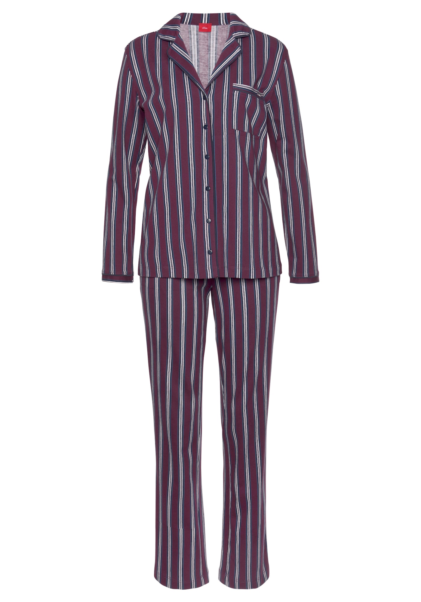 Pyžamo zmiešané farby burgundská s.Oliver