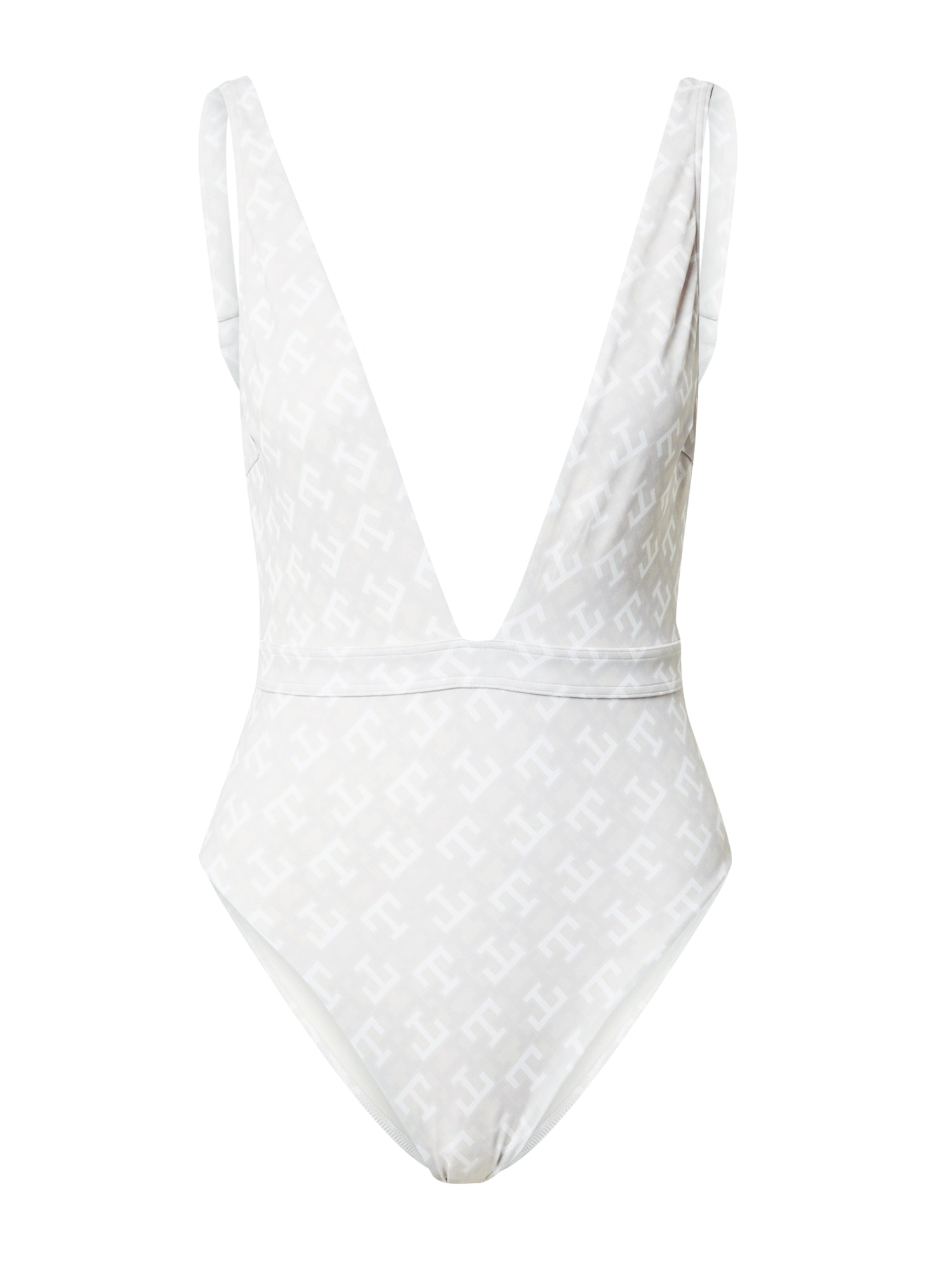 Jednodielne plavky biela šedobiela Tommy Hilfiger Underwear