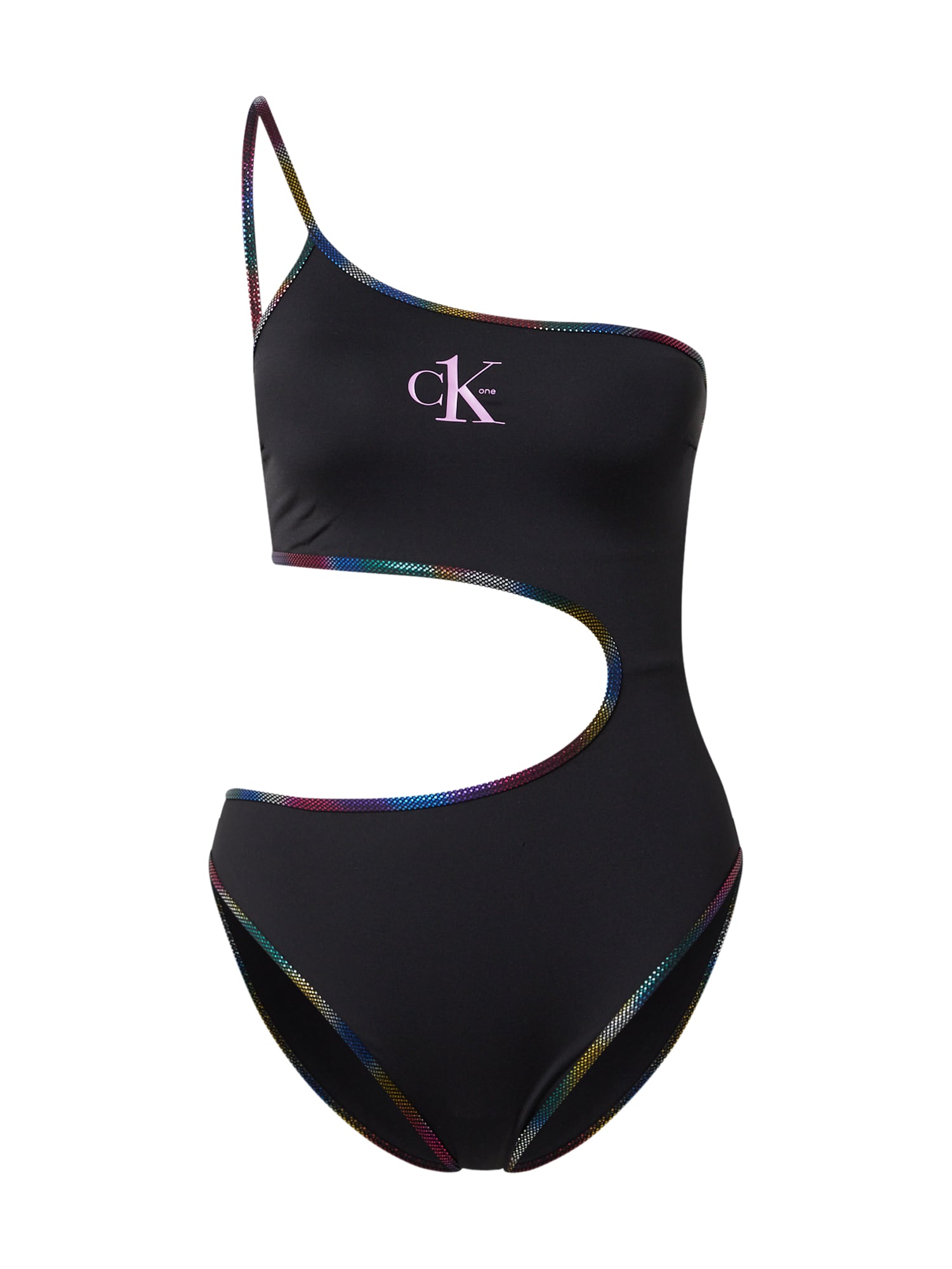 Jednodielne plavky Pride nebesky modrá limetková pastelovo fialová čierna biela Calvin Klein Swimwear