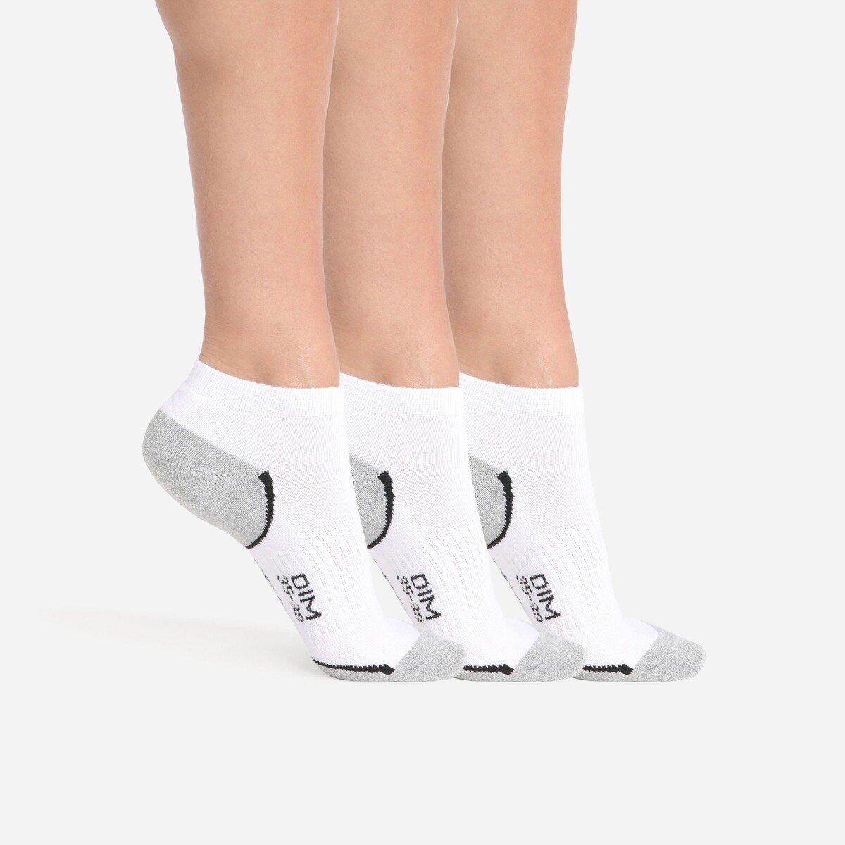 Súprava 3 párov športových ponožiek DIM biela sivá 35 38