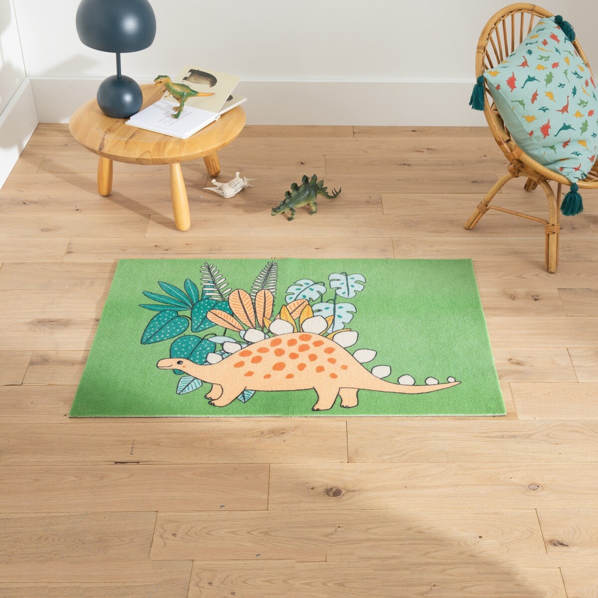 Protišmykový koberec v tvare dinosaura zelená 60x90cm