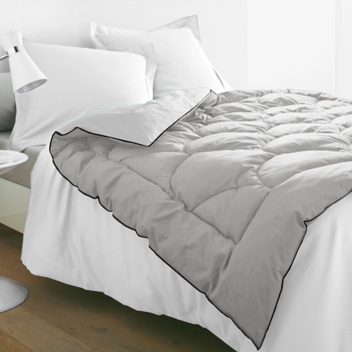 Dvojfarebná obojstranná deka sivá biela 90x150cm