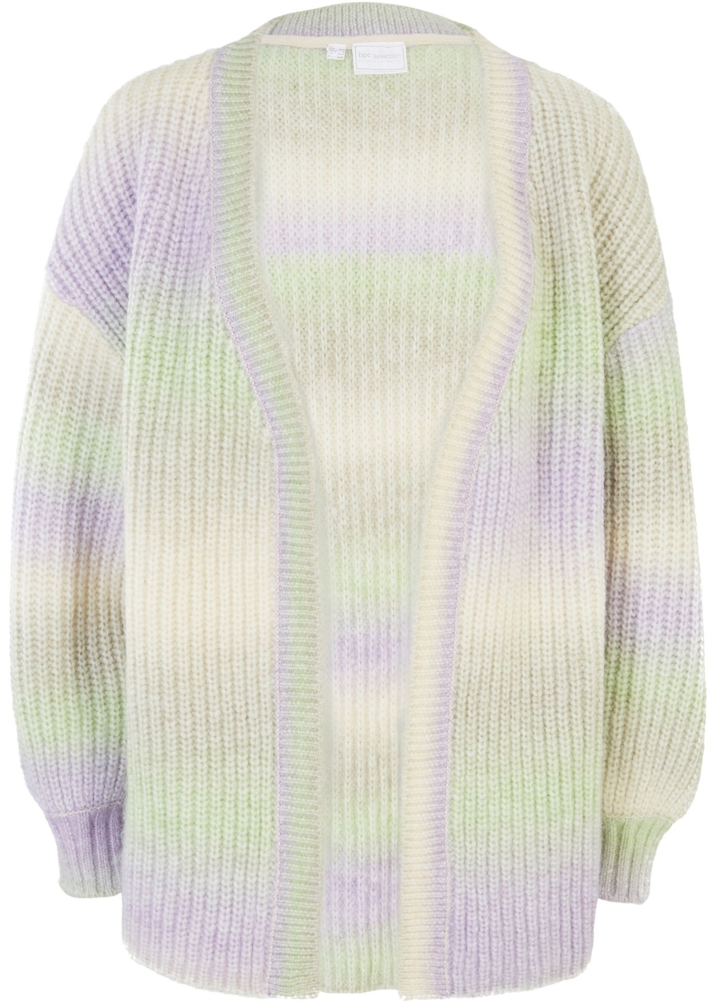 Dlhý pletený sveter s farebným prielivom