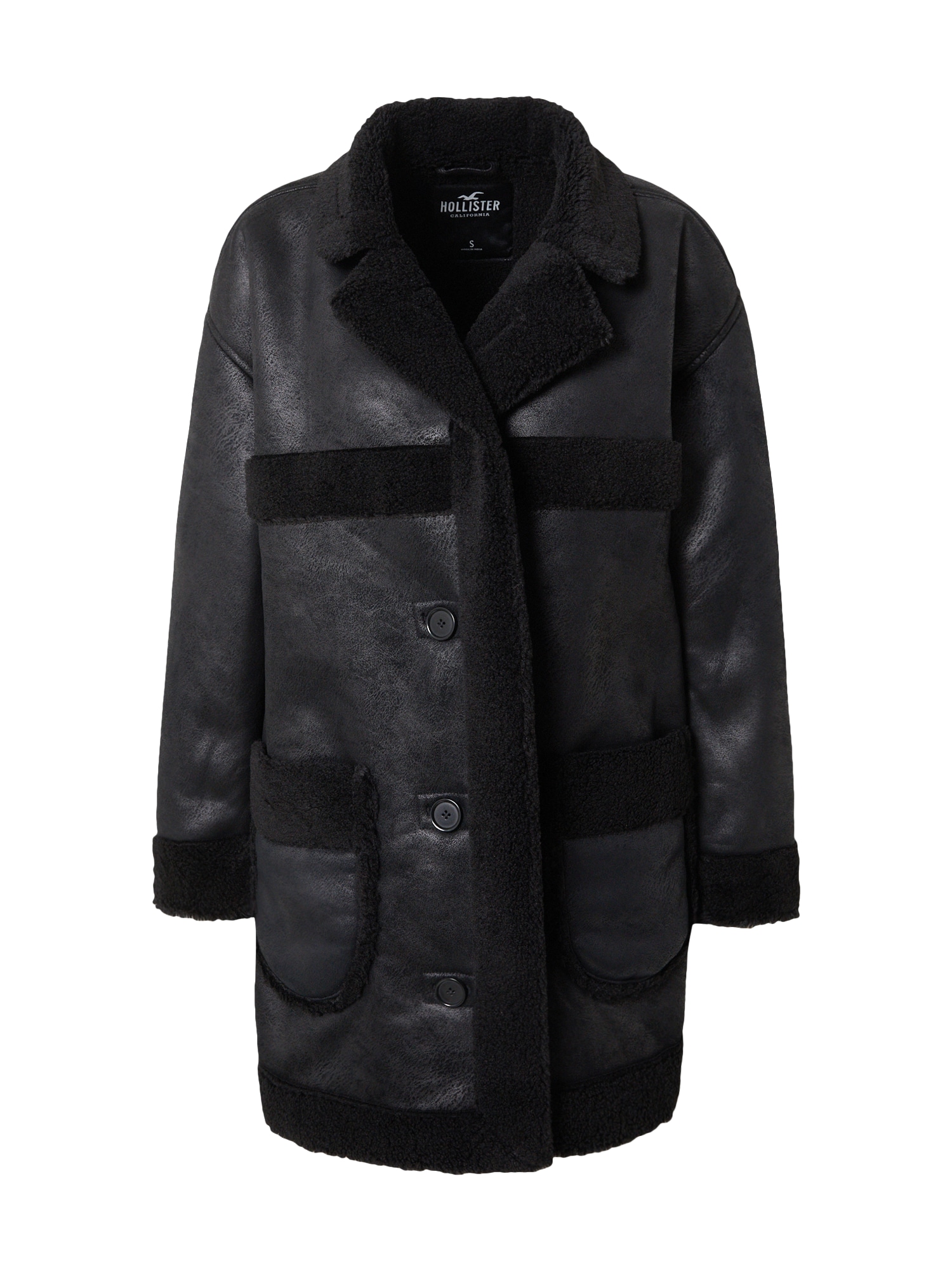 Zimný kabát čierna HOLLISTER