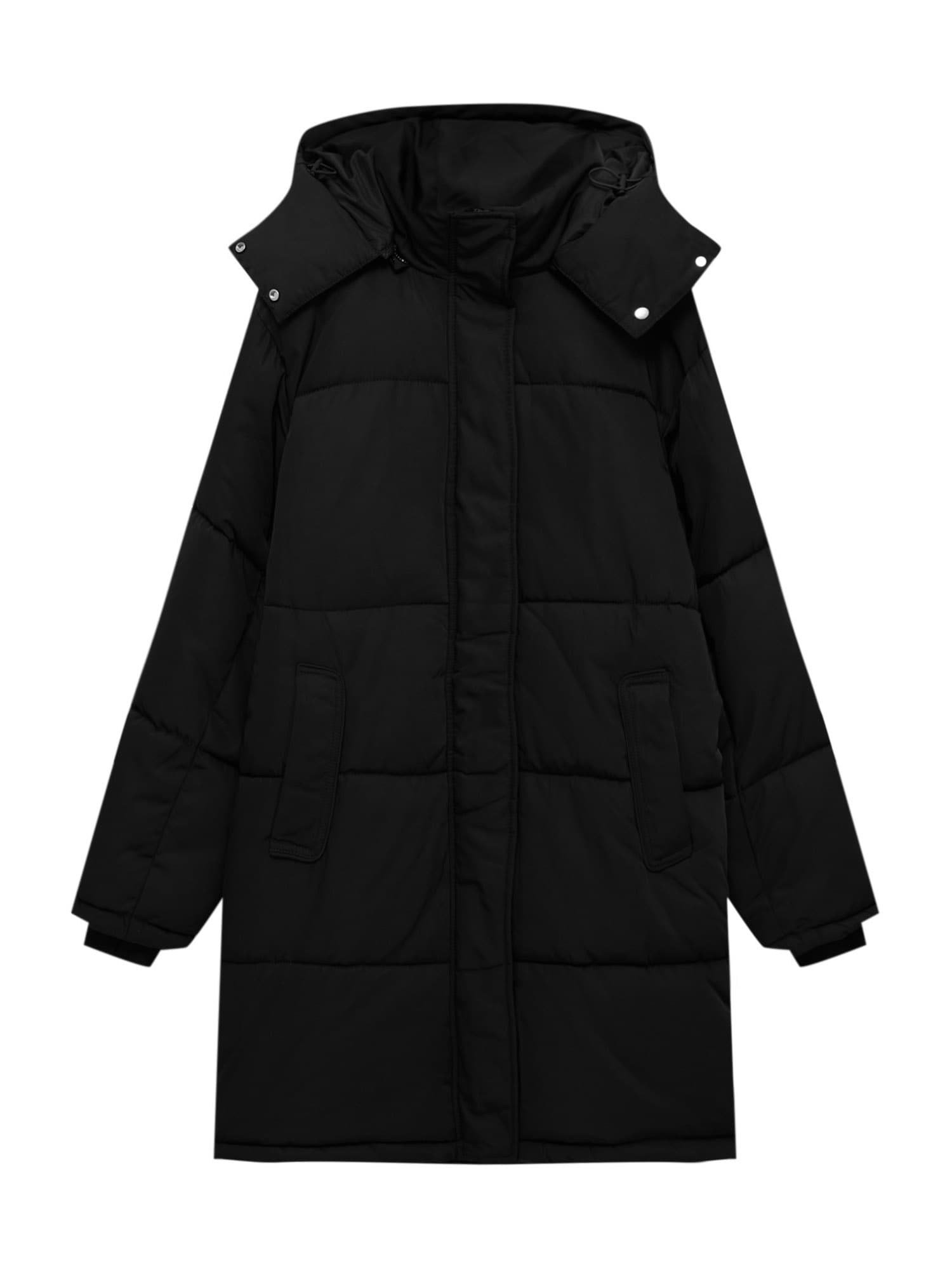 Zimný kabát čierna PullBear